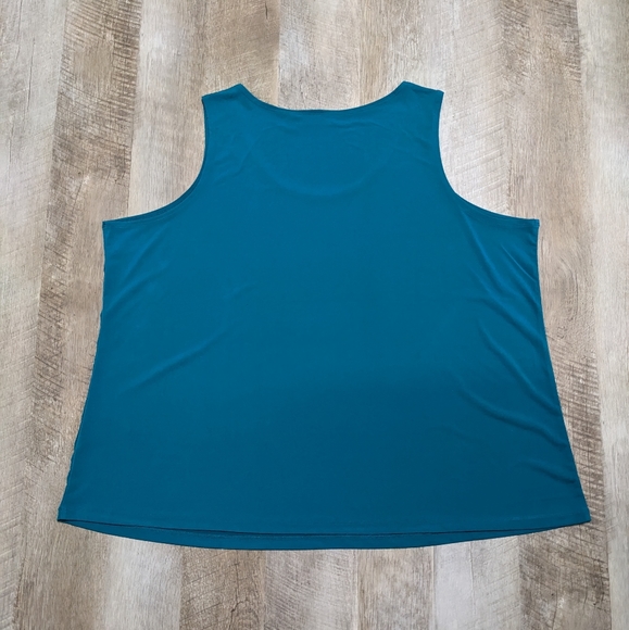 Susan Graver Teal Sleeveless Top - Picture 5 of 9